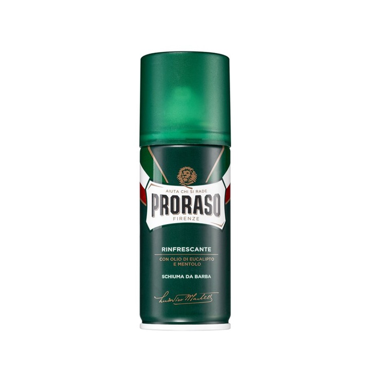 Spuma de barbierit Proraso cu eucalipt si mentol 100 ml - travel