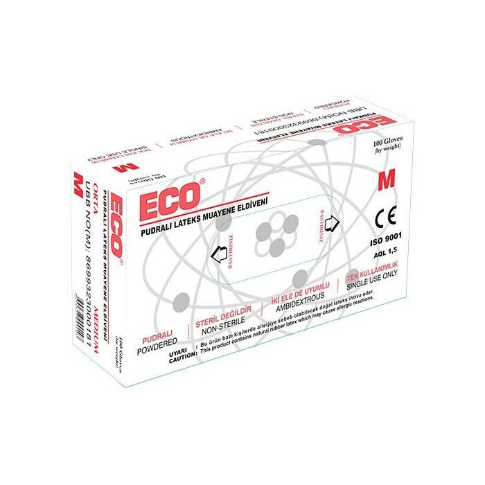 Manusi latex, ECO,100 bucati,M