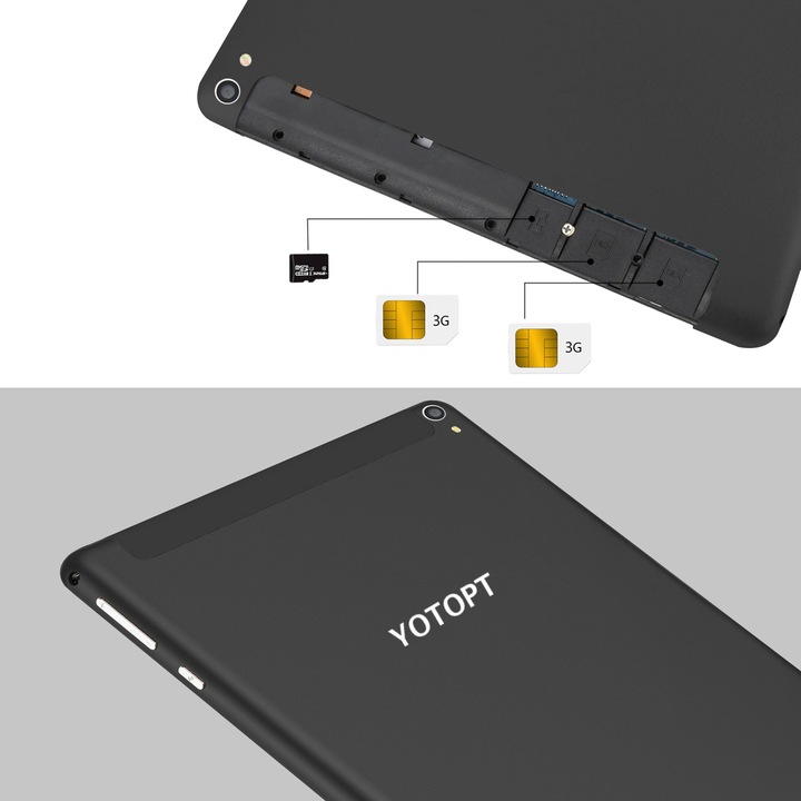 Tableta YOTOPT, 2GB RAM, 32 GB ROM, Quad-core 1.3GHz,10.1",1280*800,Android 9.0, 3G/WIFI,negru