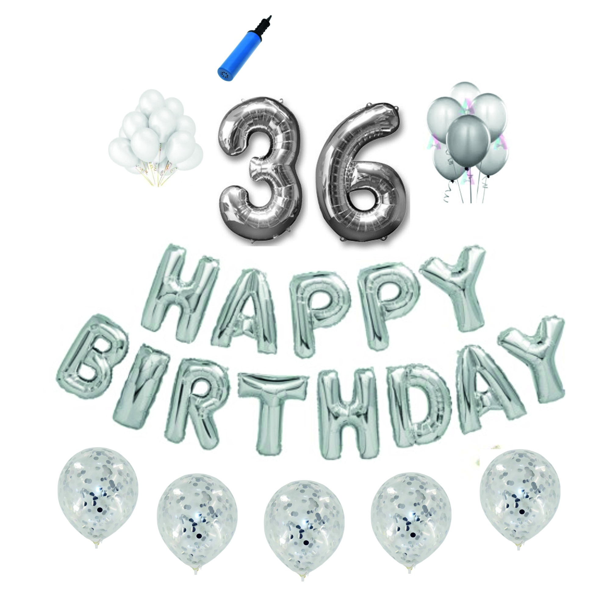 Set Argintiu , Happy Birthday , 36 ani