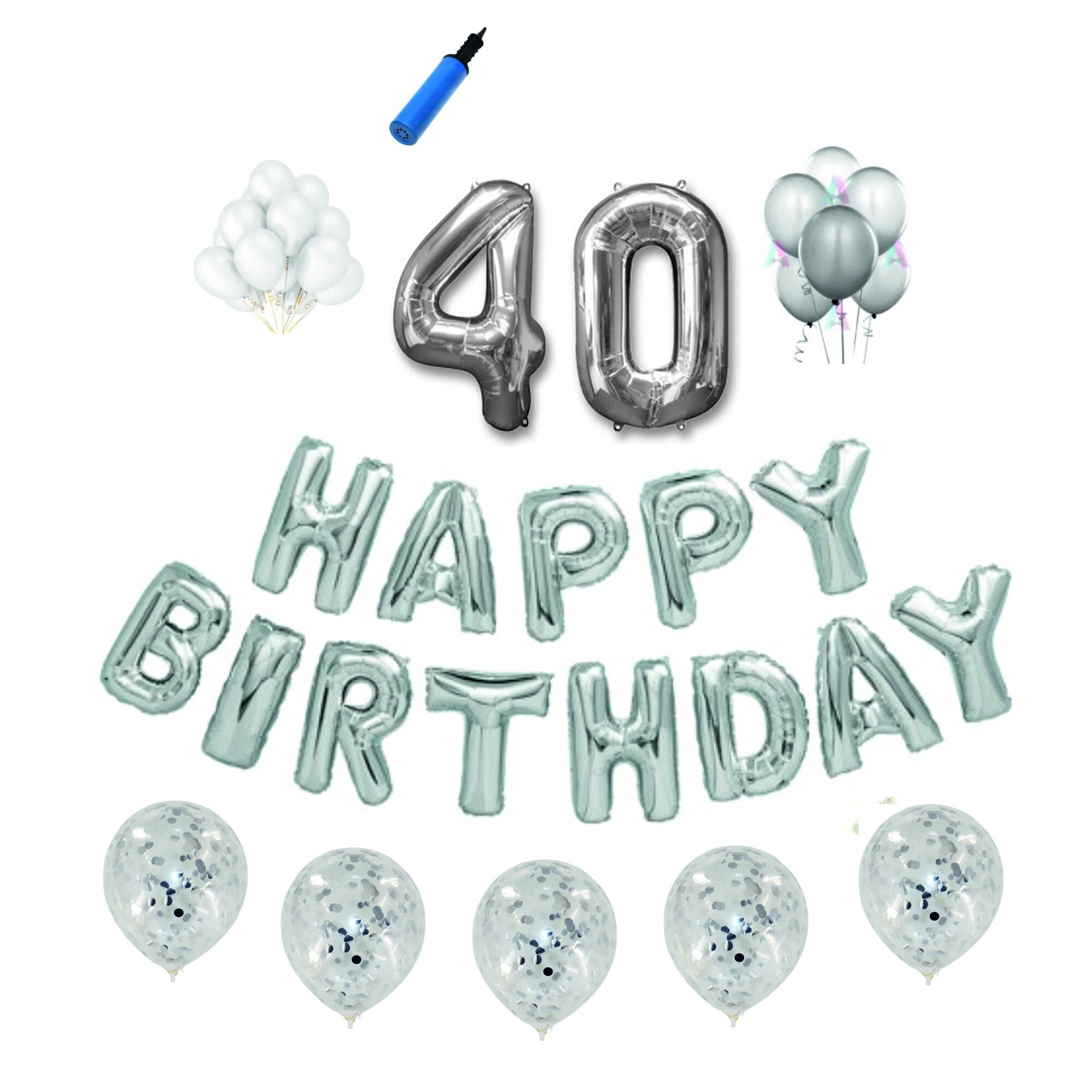 Set Argintiu , Happy Birthday , 40 ani