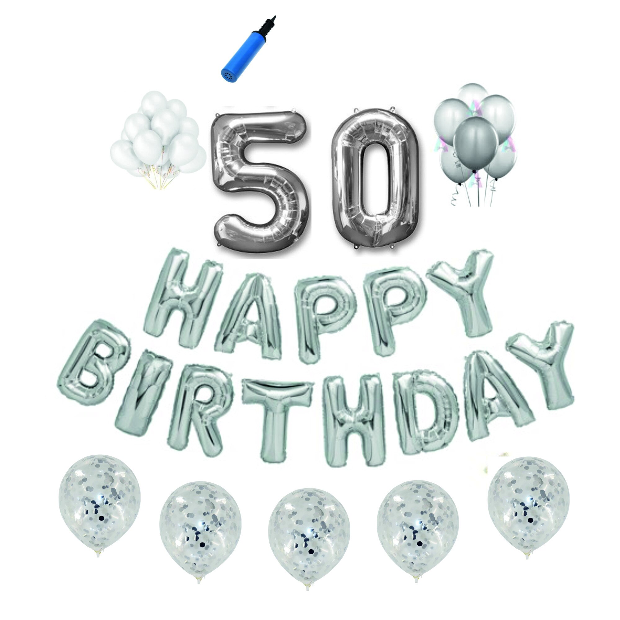 Set Argintiu , Happy Birthday , 50 ani