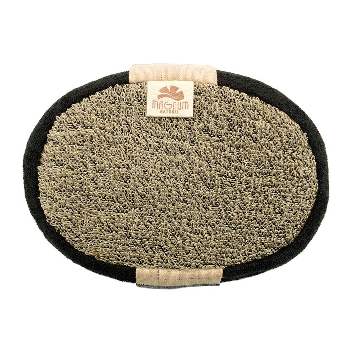 MAGNUM fürdőszivacs, natúr vászon, fekete