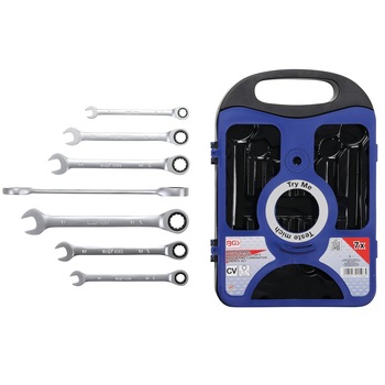 Trusa de chei combinate cu clichet 8-19 mm, 7 piese, BGS 1596 Trusa de chei combinate cu clichet 8-19 mm, 7 piese, BGS 1596