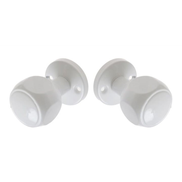 Комплект дръжки с метална топка за фиксиран монтаж, 53 мм, Бели