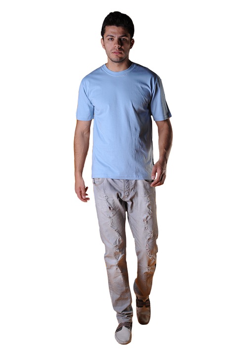 Tricou barbati, maneca scurta, Tuareg, Model 1, Albastru deschis melange
