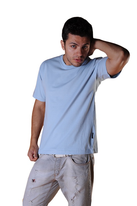 Tricou barbati, maneca scurta, Tuareg, Model 1, Albastru deschis