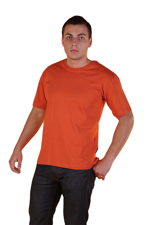 Tricou barbati, maneca scurta, Tuareg, Model 1, Caramiziu inchis