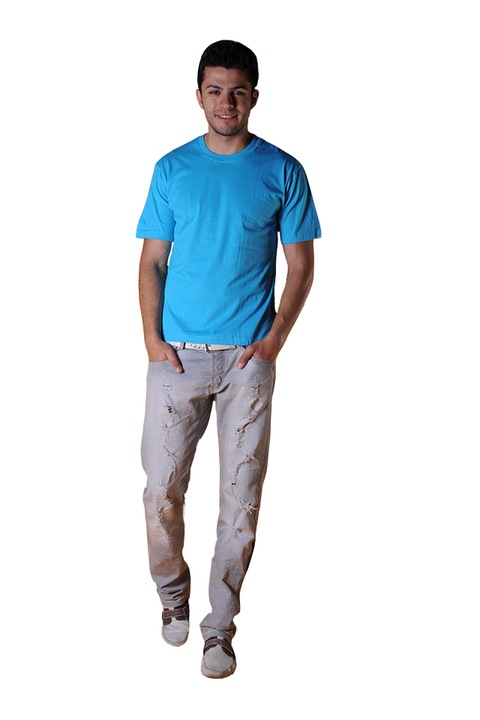 Tricou barbati, maneca scurta, Tuareg, Model 1, Turcoaz
