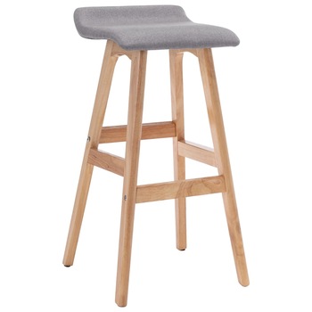 Scaun de bar, vidaXL, Poliester/Lemn de fag, 41 x 42 x 79 cm, Gri deschis/Maro deschis Scaun de bar, vidaXL, Poliester/Lemn de fag, 41 x 42 x 79 cm, Gri deschis/Maro deschis