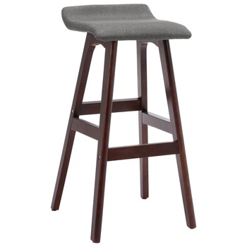 Scaun de bar, vidaXL, Poliester/Lemn de fag, 41 x 42 x 79 cm, Gri inchis Scaun de bar, vidaXL, Poliester/Lemn de fag, 41 x 42 x 79 cm, Gri inchis