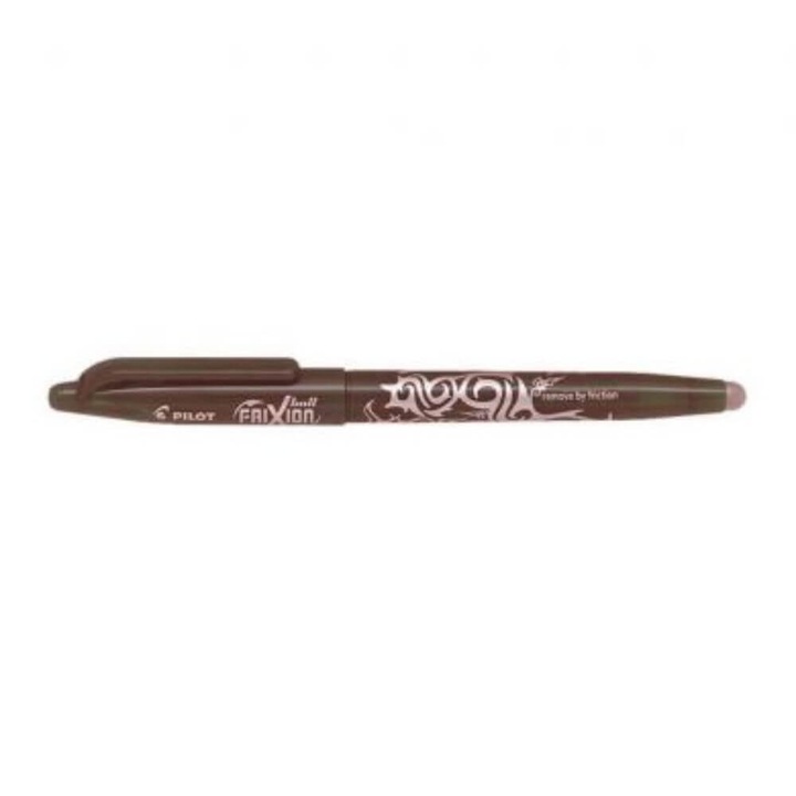 Ролерна химикалка PILOT Frixion, връх 0,7 mm, кафява олово, пластмасово тяло с гумичка
