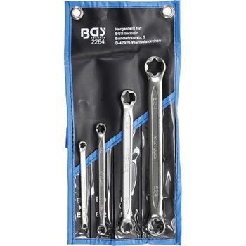 Set chei inelare duble cu capete Profil E, E6xE8 - E20xE24, 4 piese, BGS 2264 Set chei inelare duble cu capete Profil E, E6xE8 - E20xE24, 4 piese, BGS 2264