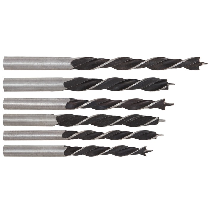 Burghiu Lemn EvoTools, 4, 5, 6, 8, 10 mm, set 5 bucati