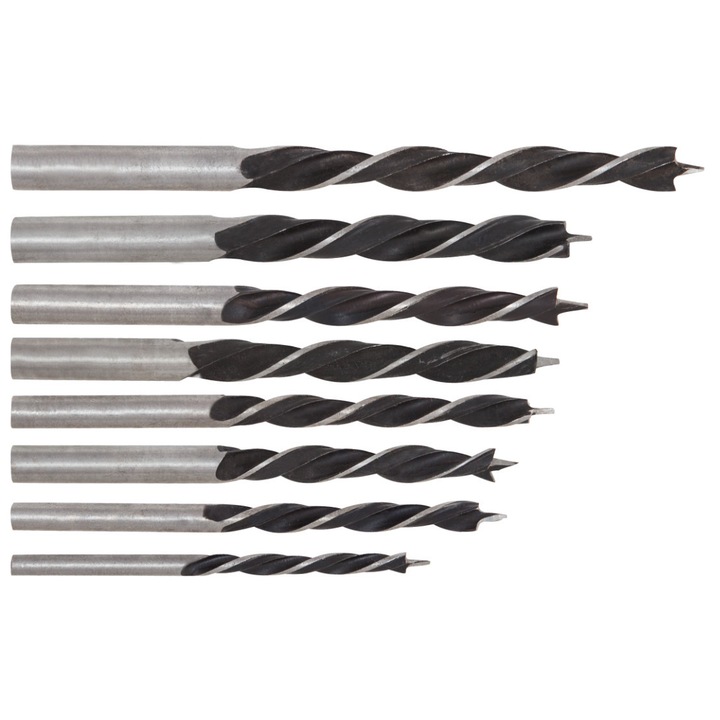 Burghiu Lemn Coada Lunga EvoTools, 6, 8, 10, 12, 13, 14 mm, set 6 bucati