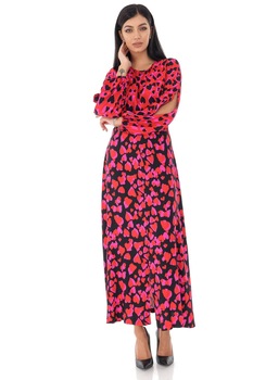 Rochie cu decolteu rotund, ROH - DR4065, Multicolor Rochie cu decolteu rotund, ROH - DR4065, Multicolor