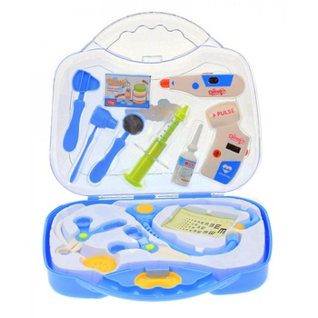 Jucarie set trusa medicala, de doctor, pentru baieti, cu 12 accesorii, albastru - 66030 Jucarie set trusa medicala, de doctor, pentru baieti, cu 12 accesorii, albastru - 66030