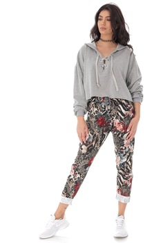 Pantaloni casual cu imprimeu - Animal Print- ROH - TR385, O.S Pantaloni casual cu imprimeu - Animal Print- ROH - TR385, O.S