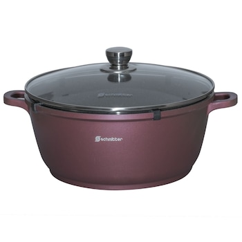 Set oala si capac, aluminiu turnat, interior ceramic, maro, 9 L, D 32 cm, h 14 cm Set oala si capac, aluminiu turnat, interior ceramic, maro, 9 L, D 32 cm, h 14 cm