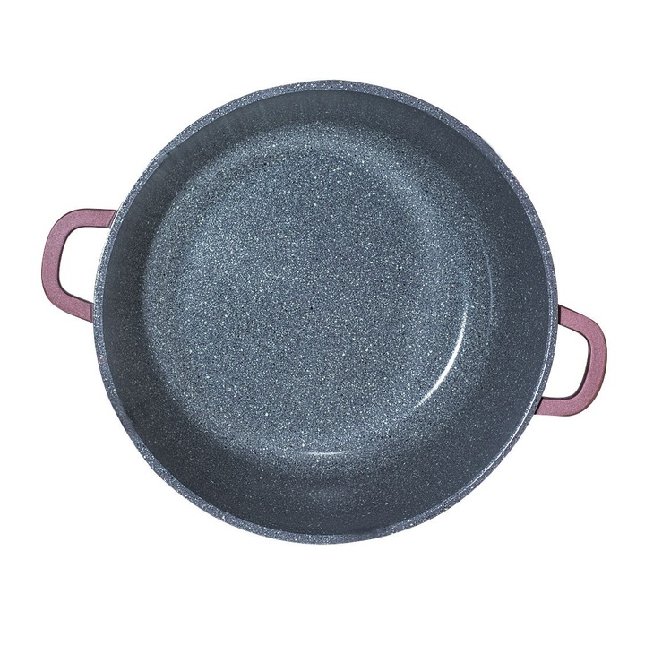 Fazék fedéllel, öntött alumínium, kerámia belső, 6 L, 28 cm x 12,5 cm, barna