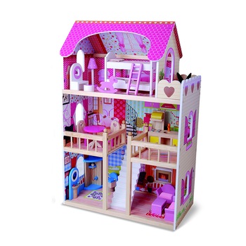 Casuta pentru papusi din lemn masiv NOVOKIDS™ Emily PlayHouse, Cu piese mobilier detasabile , Jucarie educativa, Inaltime 90 cm, Materiale Eco, Multicolor Casuta pentru papusi din lemn masiv NOVOKIDS™ Emily PlayHouse, Cu piese mobilier detasabile , Jucarie educativa, Inaltime 90 cm, Materiale Eco, Multicolor