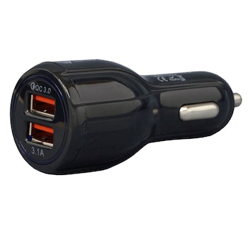 Alimentator auto Spacer, 1 x USB QC3.0 & 1 USB max. 3.1A, pentru bricheta auto, negru, SP-QC-30 Alimentator auto Spacer, 1 x USB QC3.0 & 1 USB max. 3.1A, pentru bricheta auto, negru, SP-QC-30