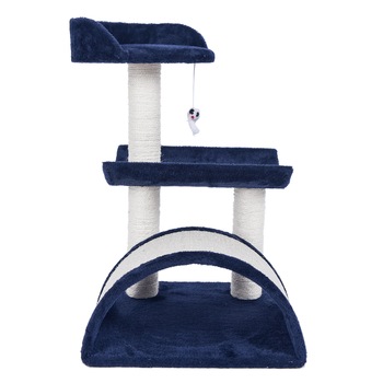 Ansamblu de joaca pentru pisici Mellow Terni, 38x38x60 cm, Albastru inchis Ansamblu de joaca pentru pisici Mellow Terni, 38x38x60 cm, Albastru inchis