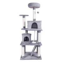 Ansamblu de joaca pentru pisici Mellow Arezzo, 61x51x160 cm, Gri