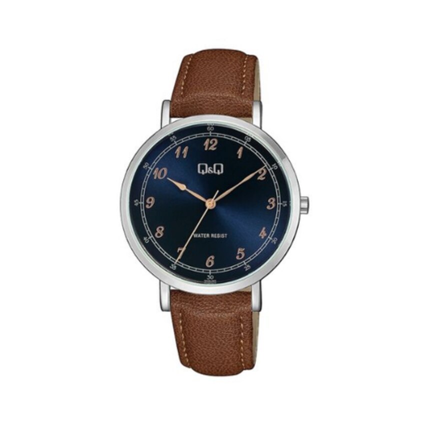 Ceas barbatesc Q&Q casual, din piele, maro