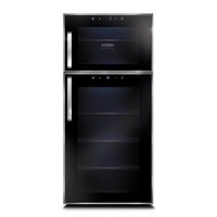 Racitor de vin Caso Design, Wine Duett Touch 21, doua zone de racire, 7°-18°C, capacitate 21 sticle, sistem racire Peltier, usa anti-UV, silentios, sistem anti-vibratii, control touch