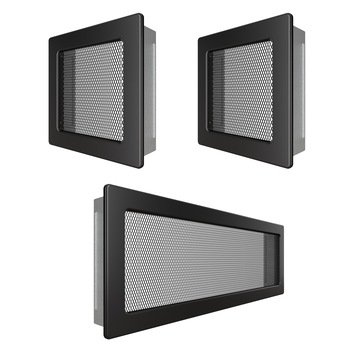 Set Grile Superior ventilatie - convectie semineu, 2 x 17x17 cm, 1 x 17x49 cm Negru Fresh Set Grile Superior ventilatie - convectie semineu, 2 x 17x17 cm, 1 x 17x49 cm Negru Fresh