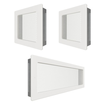 Set Grile Superior ventilatie - convectie semineu, 2 x 17x17 cm, 1 x 17x49 cm, Alb Set Grile Superior ventilatie - convectie semineu, 2 x 17x17 cm, 1 x 17x49 cm, Alb