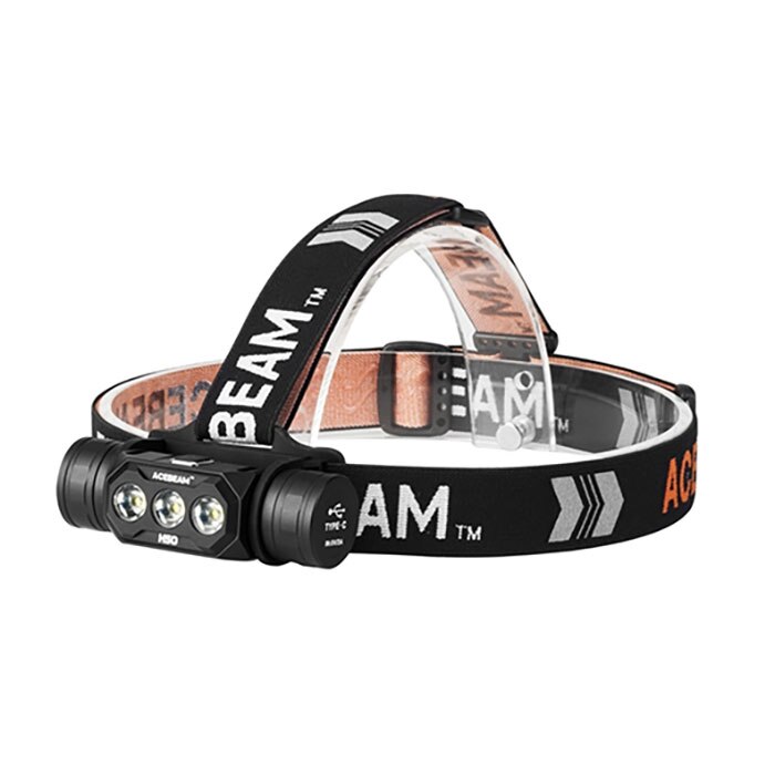 Lanterna frontala reincarcabila de 2000 lumeni Acebeam H50 cu 3 LED TIR aprindere individuala, acumulator inclus