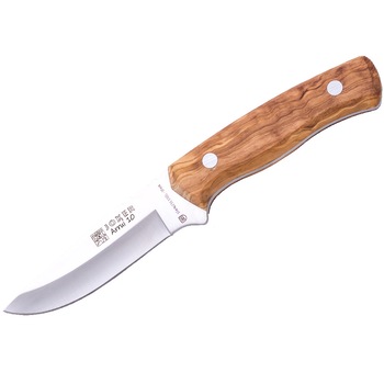Cutit outdoor Arrui 10 Joker, lucrat manual, lama de 10 cm din otel inoxidabil, maner din lemn de maslin, toc din piele premium maro atasabil la curea si la alte echipamente Cutit outdoor Arrui 10 Joker, lucrat manual, lama de 10 cm din otel inoxidabil, maner din lemn de maslin, toc din piele premium maro atasabil la curea si la alte echipamente