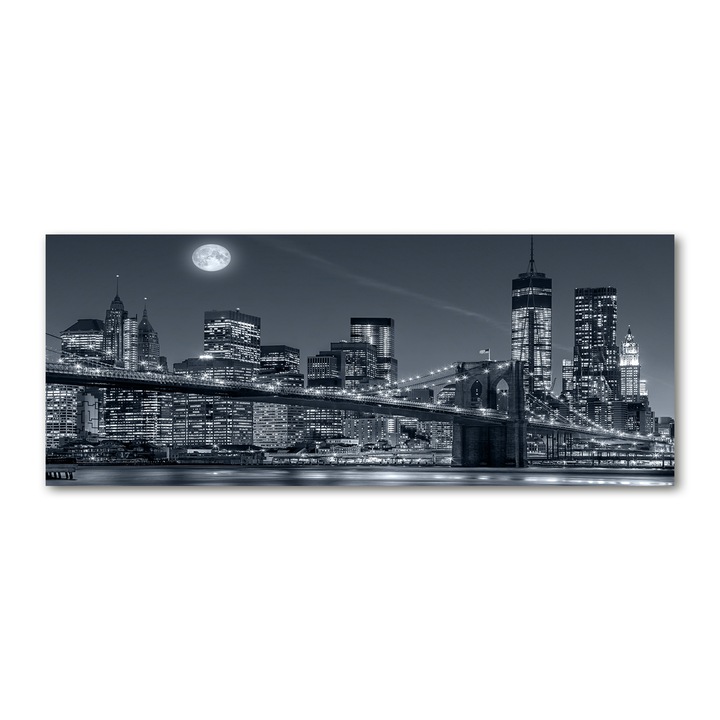 Tablou pe sticla. 125x50cm. Imagine imprimata sticla. Decorarea peretilor "Manhattan New York”