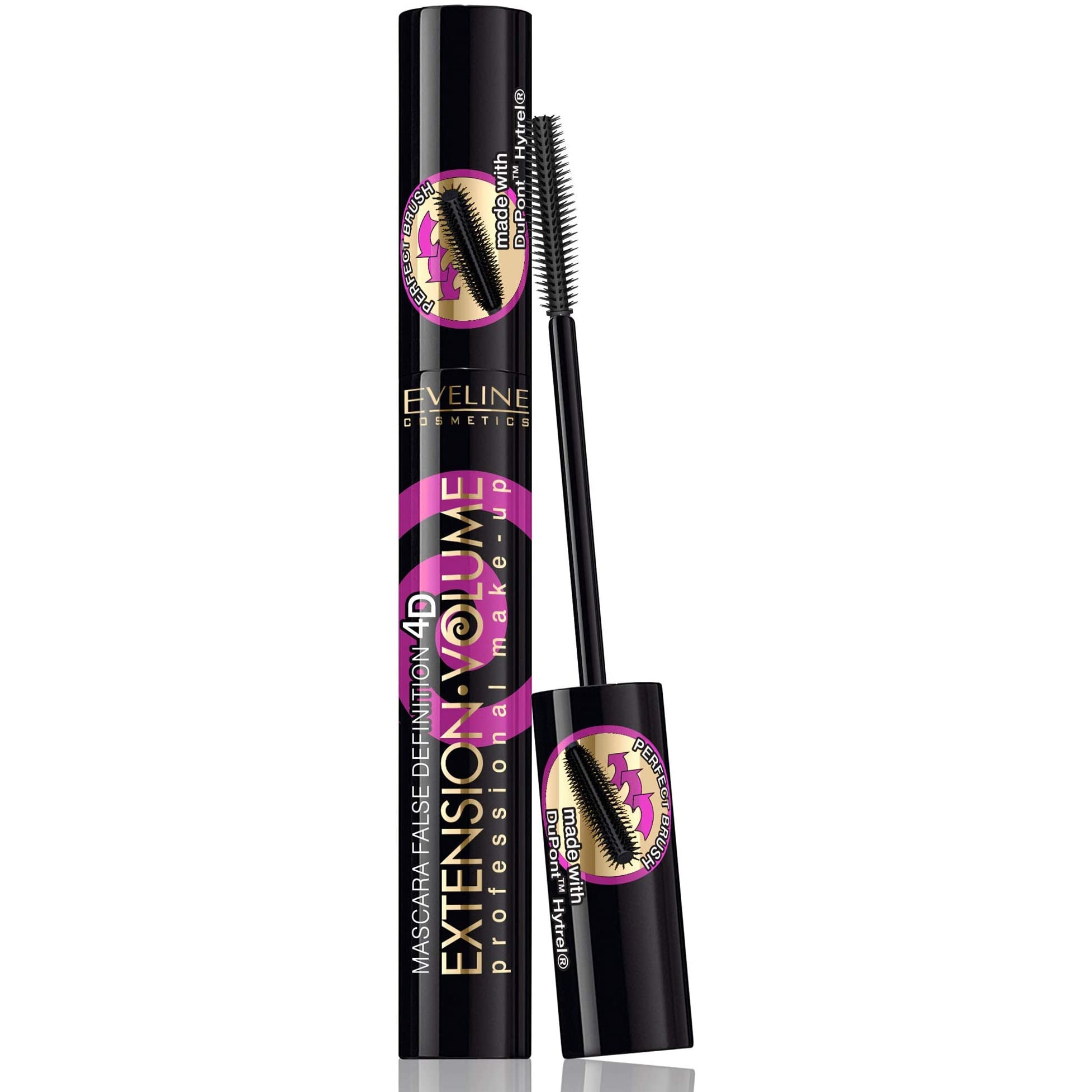 Mascara - Eveline Cosmetics False Definition 4D Extension Volume Push Up Volume And Curl Mascara (Black) (10 ml)