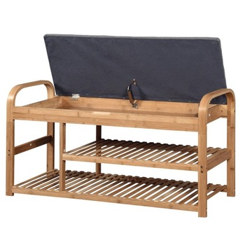 Suport pantofi lemn masiv gri - natur AX ON23, 100 x 33 x 50 cm Suport pantofi lemn masiv gri - natur AX ON23, 100 x 33 x 50 cm