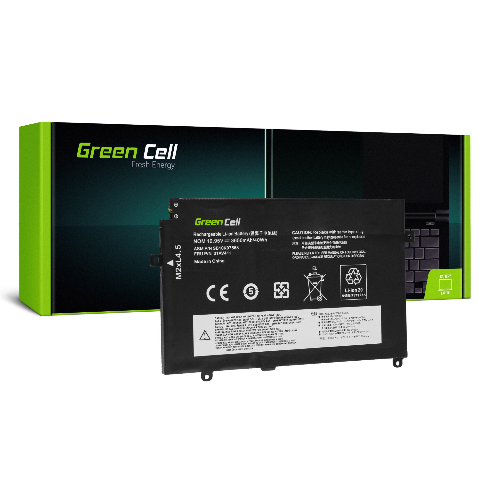 Baterie laptop 01AV412 01AV411 01AV413 pentru Lenovo ThinkPad E470 E475 acumulator marca Green Cell
