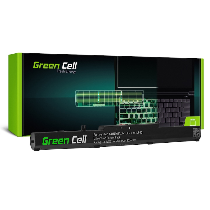 Baterie laptop A41N1611 pentru Asus GL553 GL553V GL553VD GL553VE GL553VW GL753 GL753V GL753VD GL753VE FX553V FX753 FX753V acumulator marca Green Cell