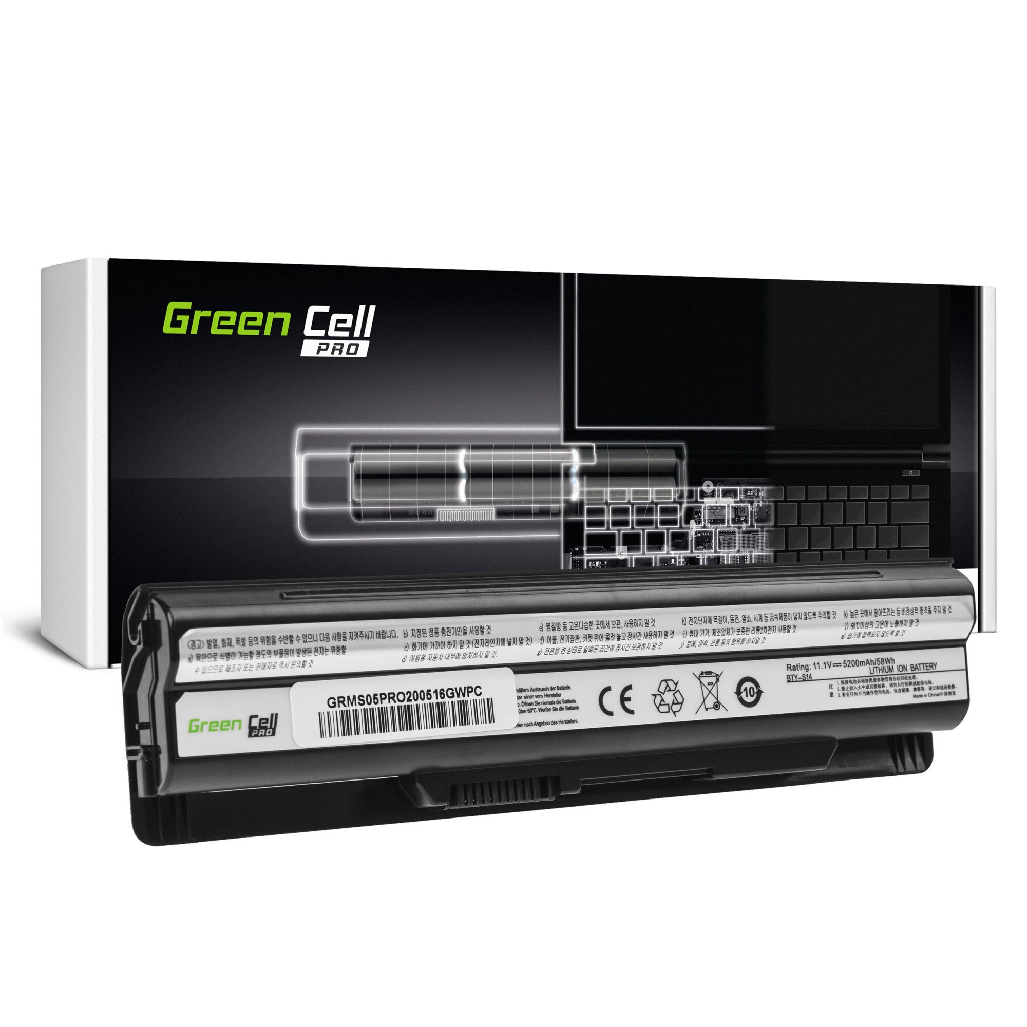 Baterie laptop PRO serie BTY-S14 BTY-S15 pentru MSI CR650 CX650 FX400 FX600 FX700 GE60 GE70 GP60 GP70 GE620 acumulator marca Green Cell