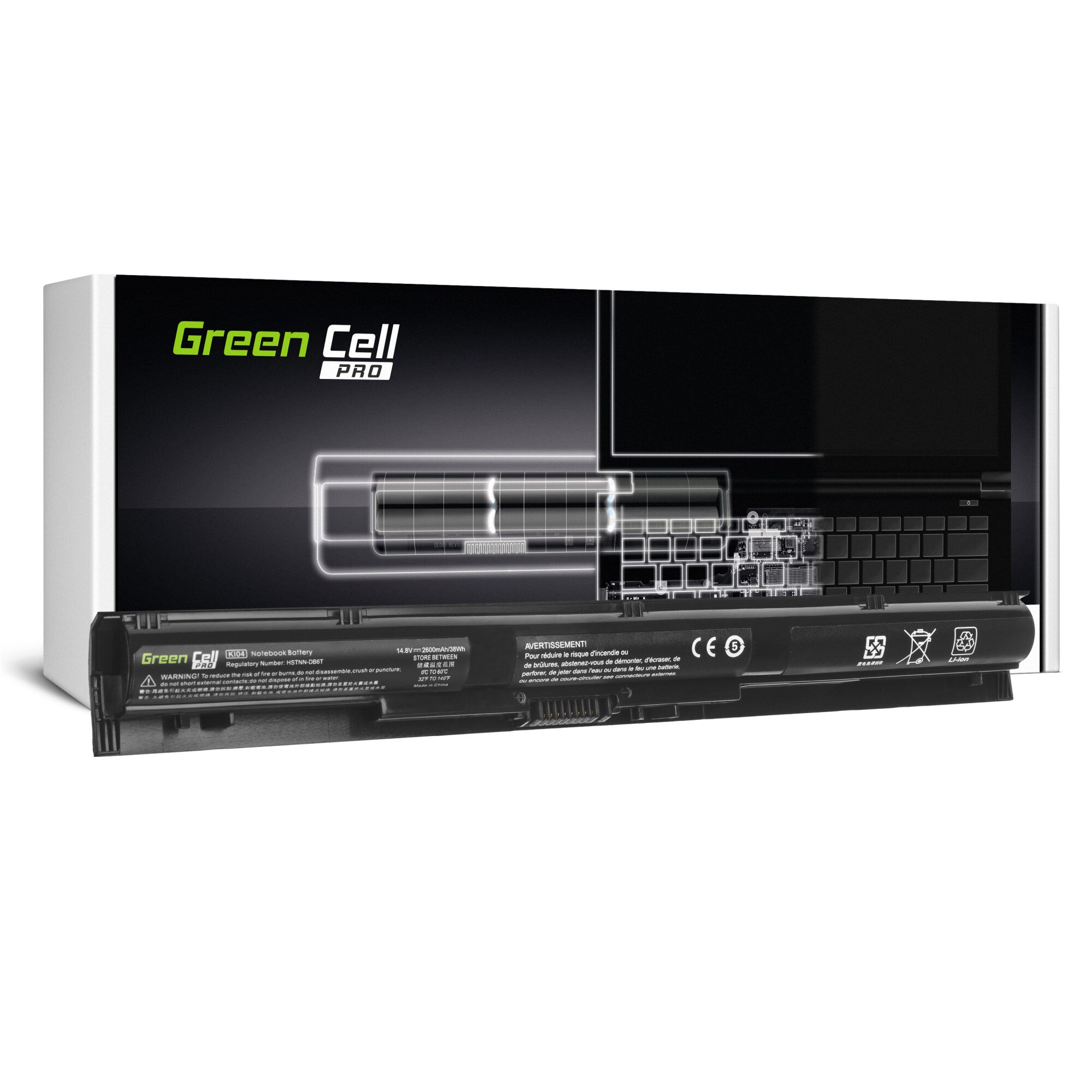 Baterie laptop PRO serie KI04 pentru HP Pavilion 15-AB 15-AB061NW 15-AB230NW 15-AB250NW 15-AB278NW 17-G 17-G131NW 17-G132NW acumulator marca Green Cell