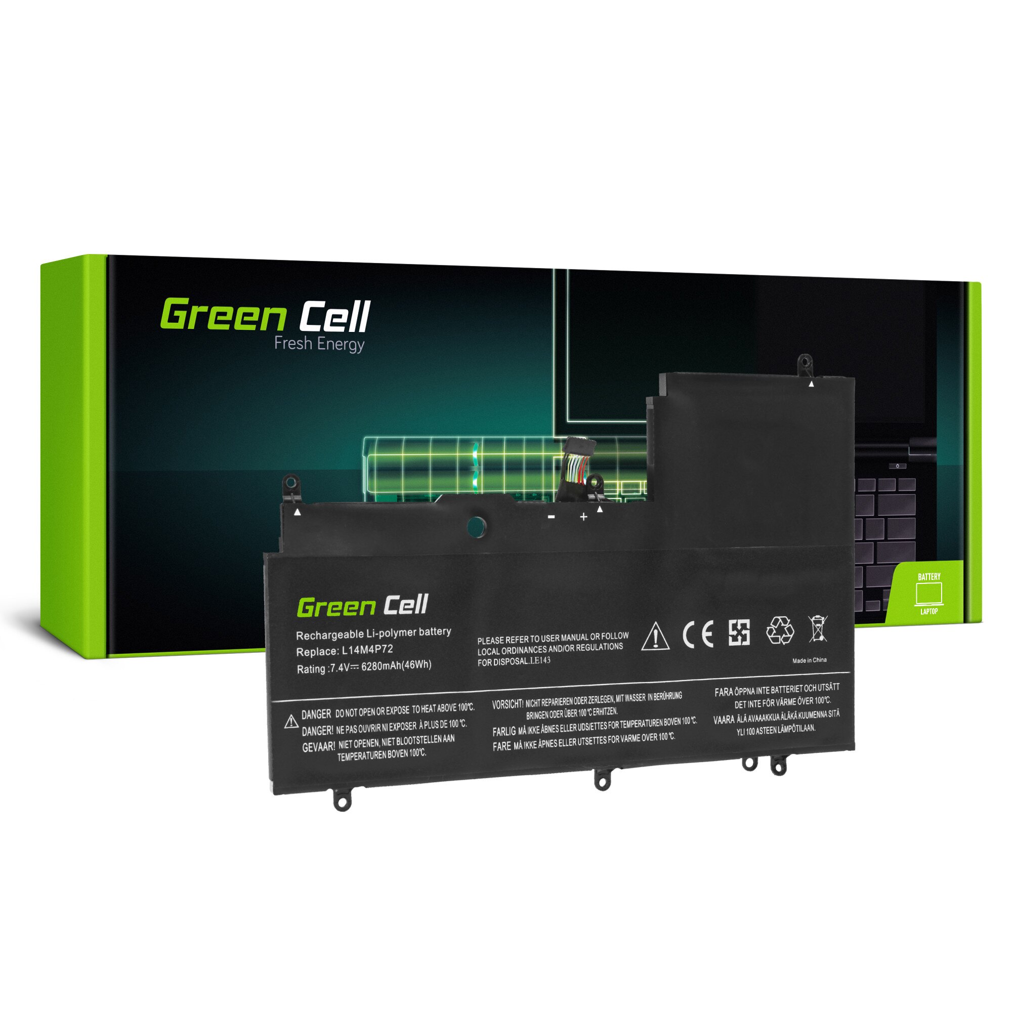 Baterie laptop L14M4P72 L14S4P72 pentru Lenovo Yoga 3-1470 700-14ISK acumulator marca Green Cell