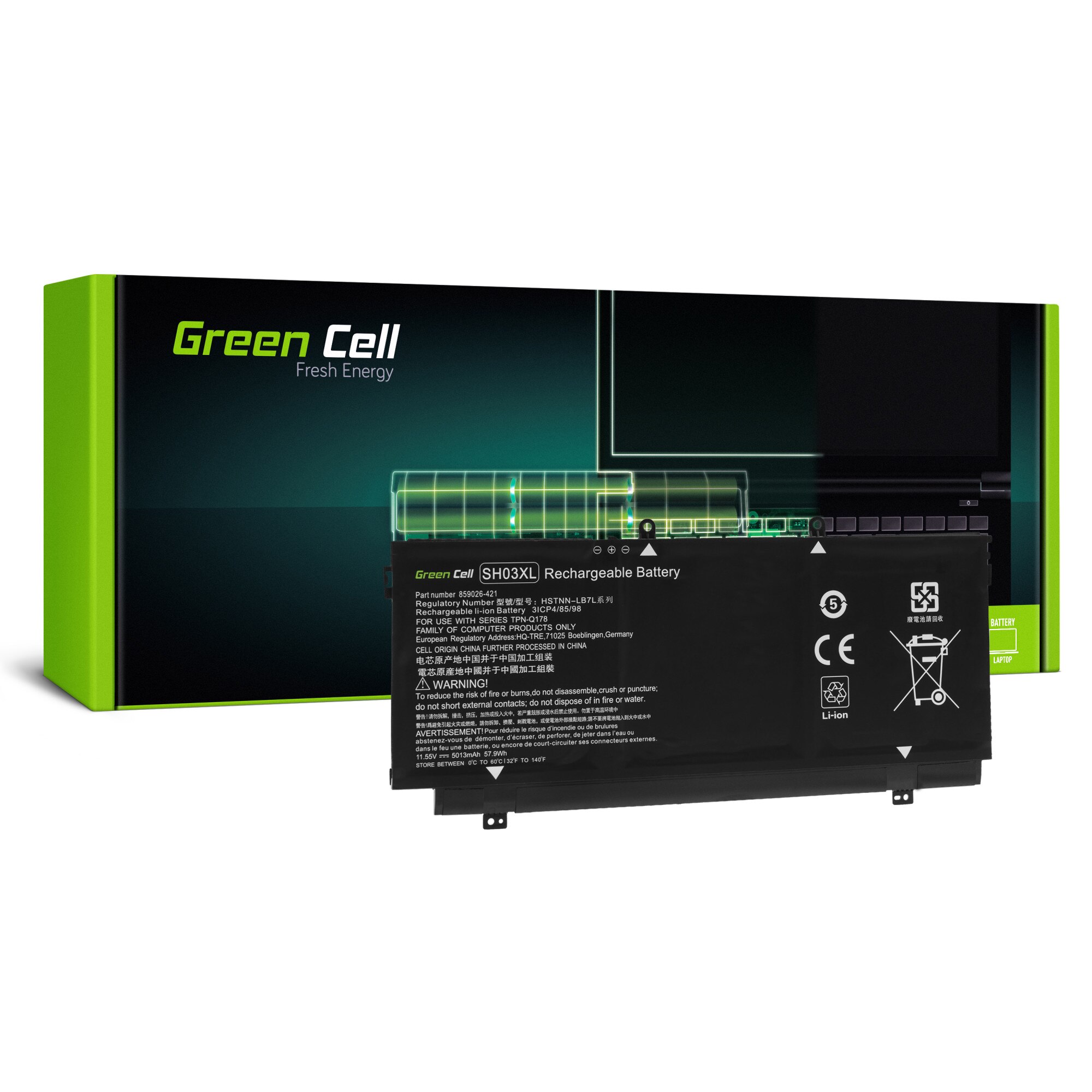Baterie laptop SH03XL pentru HP Spectre x360 13-AC 13-W 13-W050NW 13-W071NW acumulator marca Green Cell