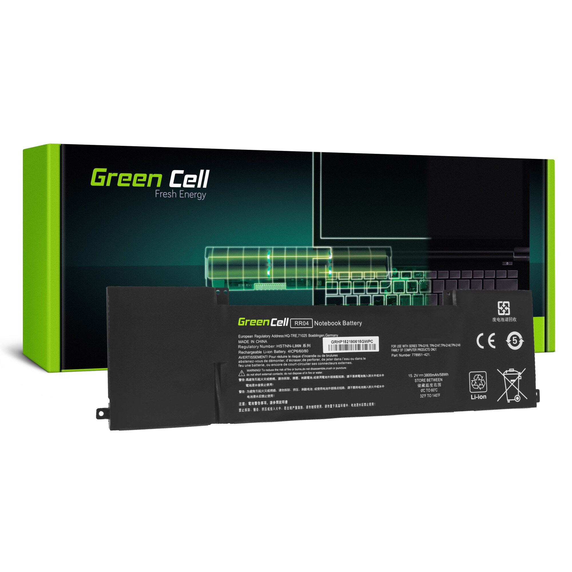 Baterie laptop RR04 pentru HP Omen 15-5000 15-5000NW 15-5010NW, HP Omen Pro 15 acumulator marca Green Cell