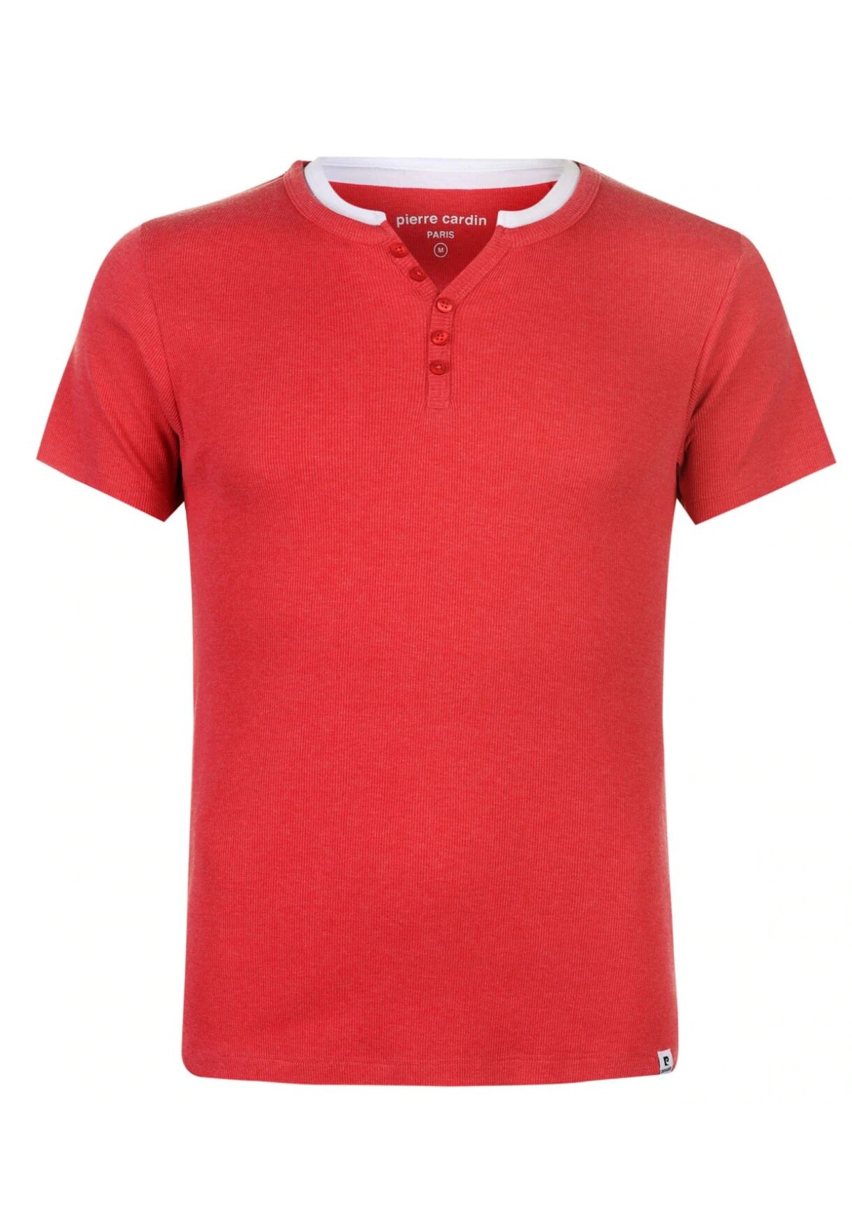 Tricou pentru barbati, Pierre Cardin, Bumbac, Decolteu in V, Rosu, 2XL