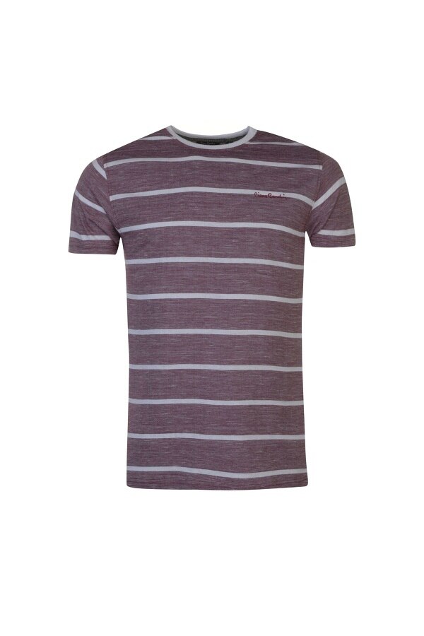Tricou pentru barbati, Pierre Cardin, Slub Stripe, Bumbac, XL, Rosu/Alb