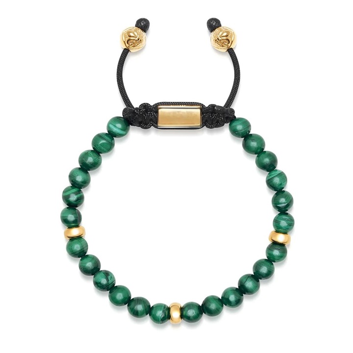 Bratara Malachit si argint placat cu aur Dual Stax