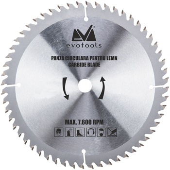 Panza Circulara Vidia Lemn EvoTools, Diametrul 235 mm, Diametrul Interior 30 mm, Numar Dinti 40 Panza Circulara Vidia Lemn EvoTools, Diametrul 235 mm, Diametrul Interior 30 mm, Numar Dinti 40