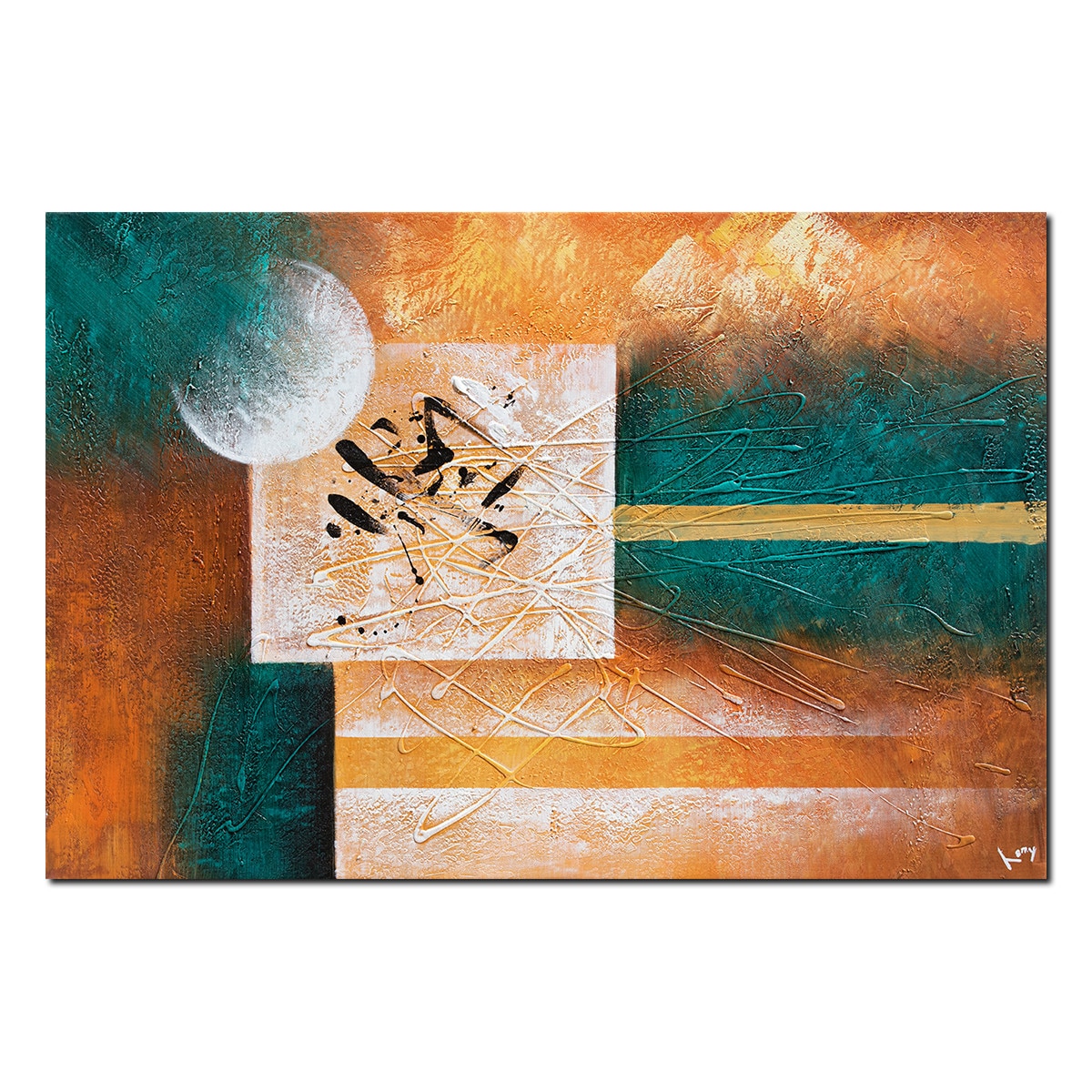 Tablou pictat manual - Galactic - 90x60cm pictura ulei pe panza