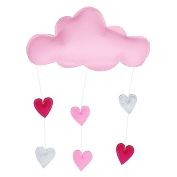 Decoratiune fetru, Zola®, roz, norisor cu inimioare, 35x20 cm Decoratiune fetru, Zola®, roz, norisor cu inimioare, 35x20 cm